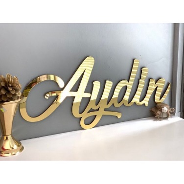 Huruf Timbul Stainless Gold 3D Tanpa Lampu foto 2
